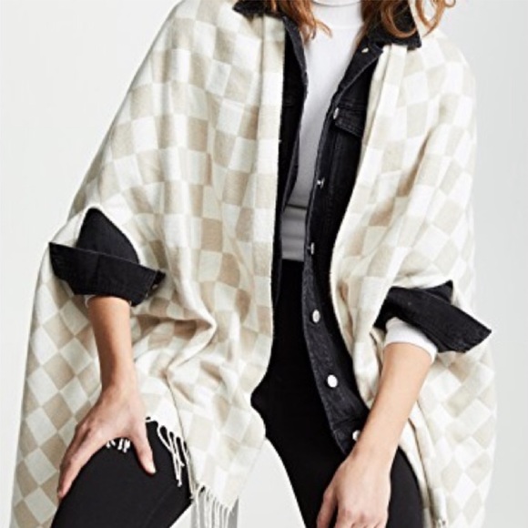 NWT! Sold out Madewell Check Cape Scarf- beautiful - Picture 2 of 5